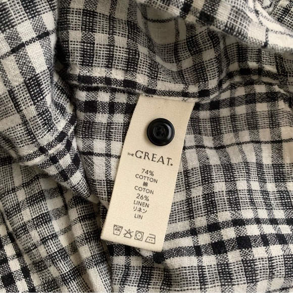 THE GREAT. Plaid Blouse Size 0 / small Puff sleeves - Picture 4 of 6